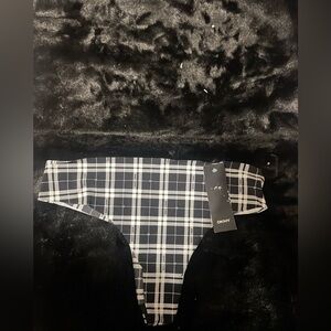 DKNY Monochrome Plaid litewear cut thong size XL NWT
